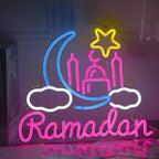 Baquler Moon Castle Neon Sign Ramadan Festival Lighted Window Decorations LED Neon Signs for Wall Decor Neon Sign LED Light for Girls Kids Bedroom Wall Home - Image 5