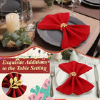 100 Pcs Gold Napkin Rings Bulk, Leaf Napkin Ring Holders - Image 4