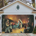 Merry Christmas Holiday Banner Garage Door Cover Murals Nativity Scene Outdoor Large Garage Door Banner Decor,13x6ft Indoor Outdoor Christmas Holiday Backdrop Decor, Decoraciones de Navidad (A) by Unknown