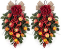Shihanee 2 Pack 22.5 in Fall Teardrop Swags Autumn Front Door Decor by Shihanee