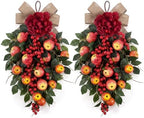 Shihanee 2 Pack 22.5 in Fall Teardrop Swags Autumn Front Door Decor by Shihanee