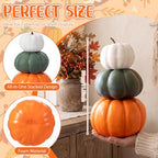 Marsui 2 Set 11.8'' Fall Stacked Pumpkins Decoration - Image 2