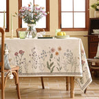 ISAENNE Designer Vintage Rectangular Floral Tablecloth,79"x55" - Image 2