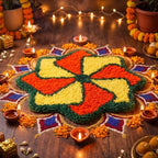 Tinideya 3 Pcs Diwali Decorations for Home Rangoli Doormat,Pookkalam - Image 4