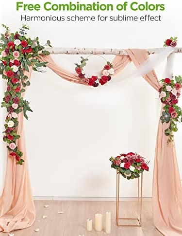 InnoGear Artificial Flowers, 50 Pcs Burgundy Foam Fake Roses Bulk with Stems for Decoration DIY Wedding Bouquets Centerpieces Bridal Shower Party Christmas Tree - Image 4