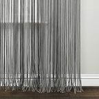 Lush Decor Boho Macrame Textured Cotton Window Curtain Panel Single 40" W x 95" L Gray - Macrame Curtains for Windows, Room Divider, Boho Wall Decor - Image 4