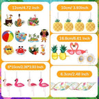Halfchet 43 Pcs Summer Tree Ornaments Hawaiian Style, Flamingo Tree Topper - Image 3