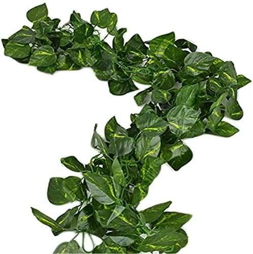 Unilove 168 feet Fake Foliage Garland Leaves Decoration Artificial Greenery Ivy Vine Plants for Home Decor Indoor Outdoors (Artificial Scindapsus Leaves) by Unilove