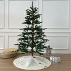 36-Inch Cable Sweater Knit Christmas Tree Skirt with Wooden Toggles, Cream - Image 6