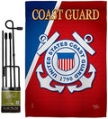 Coast Guard Garden Flag - Set with Stand Armed Forces USCG Semper Paratus United State American Military Veteran Retire Official - House Banner Small Yard Gift Double-Sided Made in USA 13 X 18.5 by Breeze+Decor