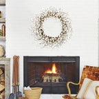 JINGHONG Winter Wreaths for Front Door 20 Inch Artificial Winter Wreath White Berry Wreath for Indoor Outdoor Window Wall Christmas and Winter Celebration - Image 2