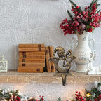 Retro Christmas Stocking Holders for Mantel - Set of 4 Vintage Heavy Hangers for Fireplace Decorations - Reindeer, Snowflake, Santa, Snowman Hooks - Image 4