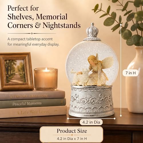 Cat Memorial Gifts for Loss of Cat Sympathy Gift, Snow Globe with Auto Swirling Glitter & 6H Timer, Battery or USB Powered, Cat Remembrance Gifts for Home Decor - Image 6