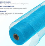 MECCANIXITY 3pcs 10 Inch Poly Burlap Mesh for Wreath, Decorative Mesh Fabric Ribbon 10 Yard for Fall Easter Christmas Flower Bow, Lake Blue - Image 3