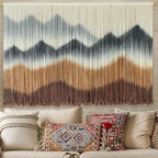 Macrame Wall Hanging Dip-Dyed Mountain Fiber Art Craftsmanship 57"W*35"L by IOWER