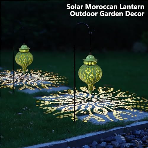 Moroccan Solar Lanterns Outdoor Waterproof Hanging Garden Decor - Image 6