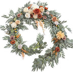 Ling's moment Terracotta Eucalyptus Flower Garland Fall Wedding Arch 9 FT by LingsMoment