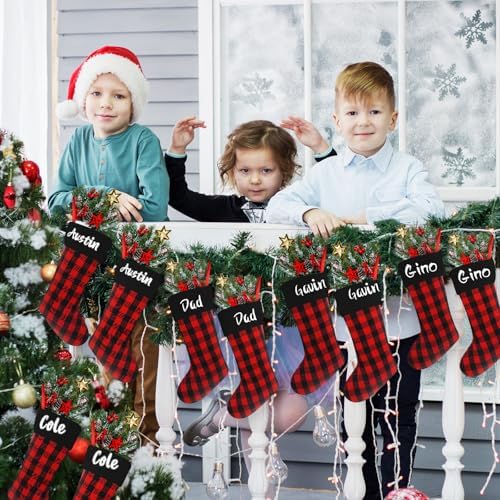 Tatuo 12 Pack Christmas Burlap Stockings Hanging,Stylish Color - Image 7