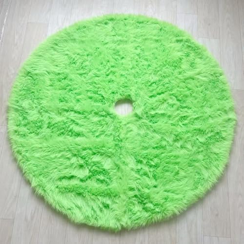 60 Inch Christmas Tree Skirt - Fluffy Faux Fur Black Tree Skirt, Black Plush Xmas Holiday Decor for Parties, Small Round Tree Skirt - Image 7