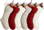Fesciory 18 Inch Christmas Stockings, 6 Pack Large Cable Knit Xmas Decor by Fesciory