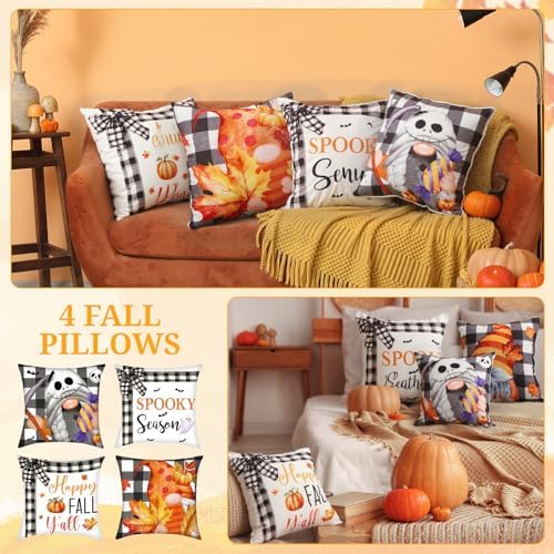 GlikCeil Set of 16 Winter Pillow Covers 18 x 18 Inch Holiday Gnome Throw Pillow Covers Winter Christmas Seasonal Pillowcases Decorative Cushion Pillowcases for Farmhouse Home Couch Sofa Decor - Image 2