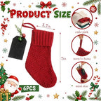 Zubebe 12 Pcs Christmas Mini Stockings Knitted Stocking, White Red Green - Image 4