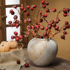 Wavwavw 6 Pcs Artificial Fall Rose Hip Stem 21" Faux Dried Berry Branch - Image 5