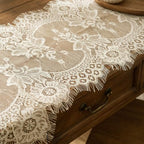 12 Pack Beige Lace Table Runners Beige Rustic Lace Fabric Table Runners - Image 4