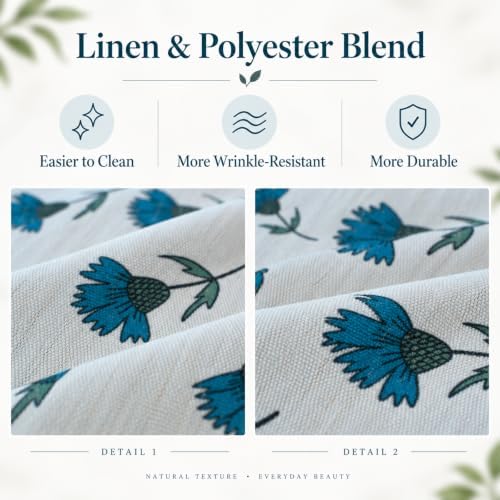 Vintage Floral Rectangle Tablecloth 60x120 Inch Blue Meadow - Image 4