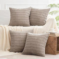 All Smiles Decorative Throw Pillow Covers 26x26 Set of 4 Brown Thanksgiving Farmhouse Home Corduroy Square Cushion Case for Decor Living Room Couch Bed Sofa by AllSmiles