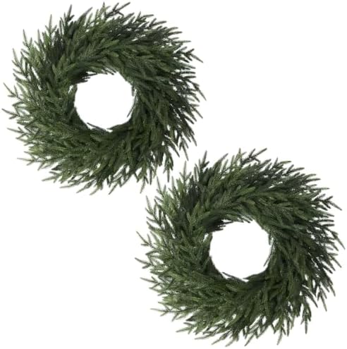 26" Christmas Norfolk Pine Wreath for Front Door (2, Wreath) by FLAGLY