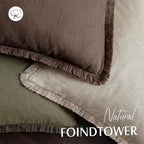 Foindtower Decorative Linen Fringe Throw Pillow Covers 26×26 Reddish Brown - Image 4
