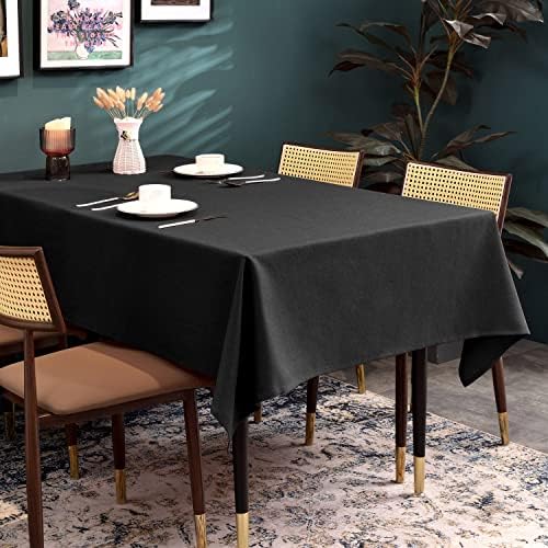 BALCONY & FALCON Rectangle Table Cloth Waterproof Black 57"x118" - Image 2