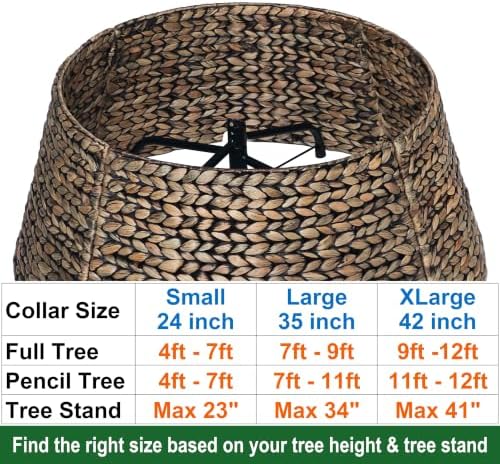 CENBOSS Rattan Christmas Tree Collar, Black Wash, 24 inch - Image 3