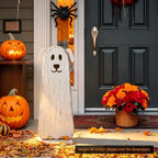 Novabright 30.2 H Halloween Ghost Dog Porch Sign Standing Wooden Decor - Image 4