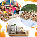 3 Pack Wooden Cupcake Stand 3 Tier Large Tiered Risers Set - Image 3