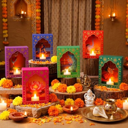 Retisee 12 Sets Diwali Paper Deep Jharokha Wall Decor for Pooja, Creative - Image 4