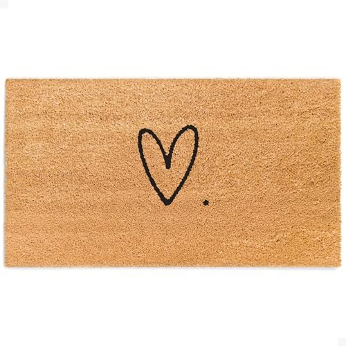 THEODORE MAGNUS Door Mat - Welcome Mat for Front Door with Non-Slip Backing - Durable Coir Doormat - Perfect for Outside Entrance and Entryway Matt - Outdoor/Indoor - Sweet Heart - 17" x 30" by TheodoreMagnus