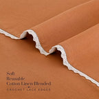 FINGERCRAFT Lace Cloth Napkins, Cotton Linen, 12 Pack, 20x20 Inch, Rust - Image 6