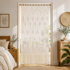 Foreate Boho Macrame Curtain for Doorways Macrame Wall Hanging 39”x79 1PC by Foreate