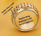 Brass Base Hand-Cut Mesh Table Napkin Rings, Gold Tone, Set of 6 - Image 5