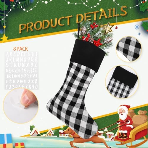 Tatuo 12 Pack Christmas Burlap Stockings Hanging,Classic Color - Image 4