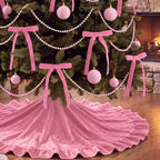 Riceshoot 63 Pcs Pink Velvet Christmas Tree Decorations Set - Image 4