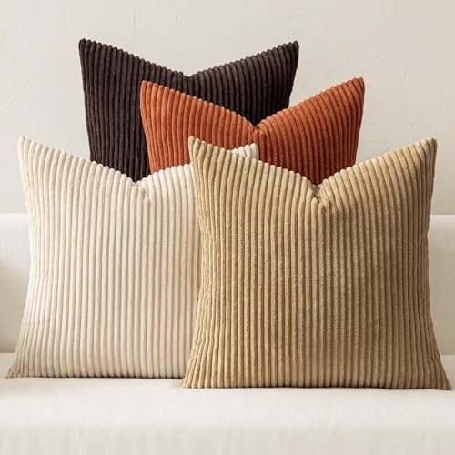MIULEE Fall Decorative Throw Pillow Covers Chocolate Brown Rust 20x20 by MIULEE