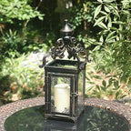 NEEDOMO Set of 2 Lanterns Decorative Indoor Hanging Lantern Outdoor,Vintage Metal Tabletop Decor Lantern for Patio Rustic Home, Candle Holders with Clear Glass, Home Kitchen Coffee Table Livinig Room - Image 5