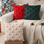 Allorry Christmas Pillow Covers 22x22 inch Set of 2 Christmas Decorations Soft Plush Faux Fur Wool Beige Christmas Tree Throw Pillow Cases Winter Holiday Decor for Sofa Living Room PT002C22 - Image 4