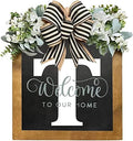 16'' Personalized Last Name Welcome Sign, Door Wreaths for Front Door Outside, Spring Wreath for Front Door Decor, Farmhouse New Home Gifts for Home (T) by Jxueych