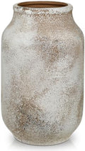 Ceramic Rustic Farmhouse Vase, 9.4Inch Pottery Decorative Flower Vase by NatureCrafted