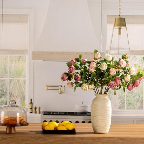 Ceramic Flower Vase, 12.5" Large Rustic Farmhouse Vases Home Decor Tall Pottery Decorative Pampas Vase for Table Living Room Entryway Mantel Bookshelf Bedroom Bathroom Kitchen - W - Image 5