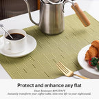 LEXMORE Placemats Set of 12 Vinyl/Plastic Woven Place Mats for Kitchen Table Indoor/Outdoor Washable Placemat Wipeable Dining Table Mats(Pea Green) - Image 5